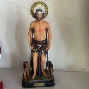 Saint Lazarus Figurine with Dogs